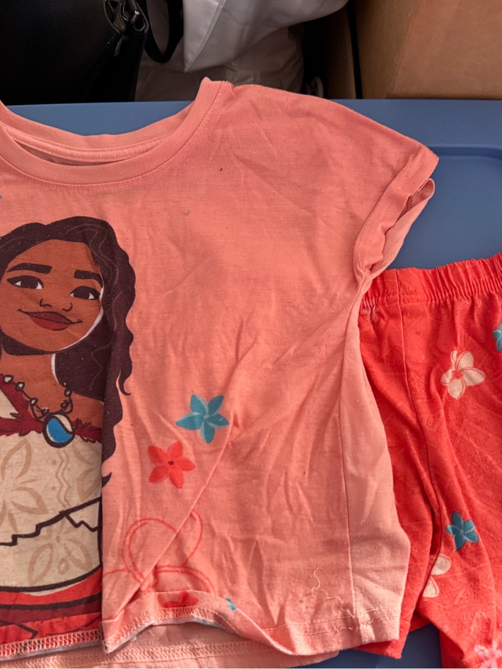 Disney Pink Coral Moana Short Sleeve Pajama Set